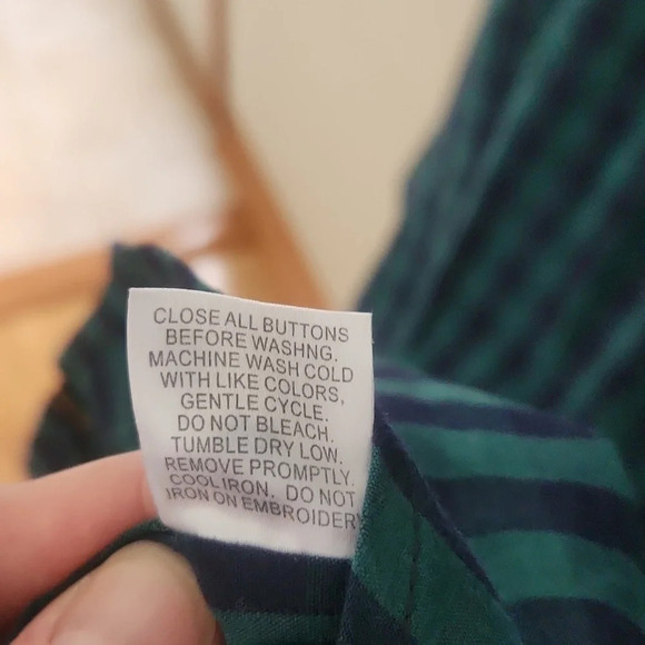 Tango Hotel Tartan Long Sleeve Plaid Shirt Black/green size MEDIUM - Picture 10 of 11